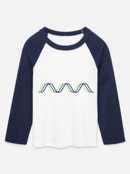 Bunte Sinuskurven - Frauen Cropped Baseball T-Shirt 3/4 Arm - Weiß/Navy 