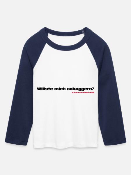 Anbaggern - Frauen Cropped Baseball T-Shirt 3/4 Arm - Weiß/Navy 