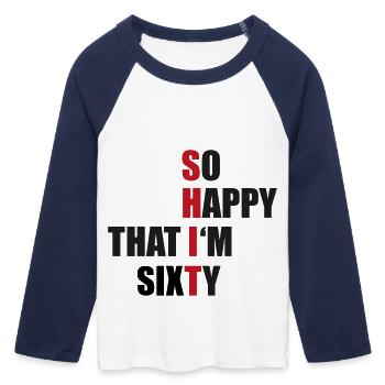 60 - Women's Cropped 3/4 Sleeve Baseball T-Shirt - white/navy  - Front - Maraike (178cm)