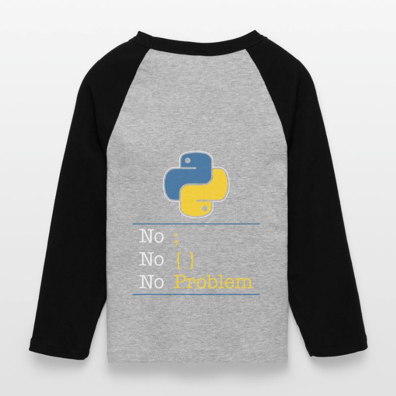 Python no problem T-shirt Crop Top de Baseball Manches 3/4 Femme