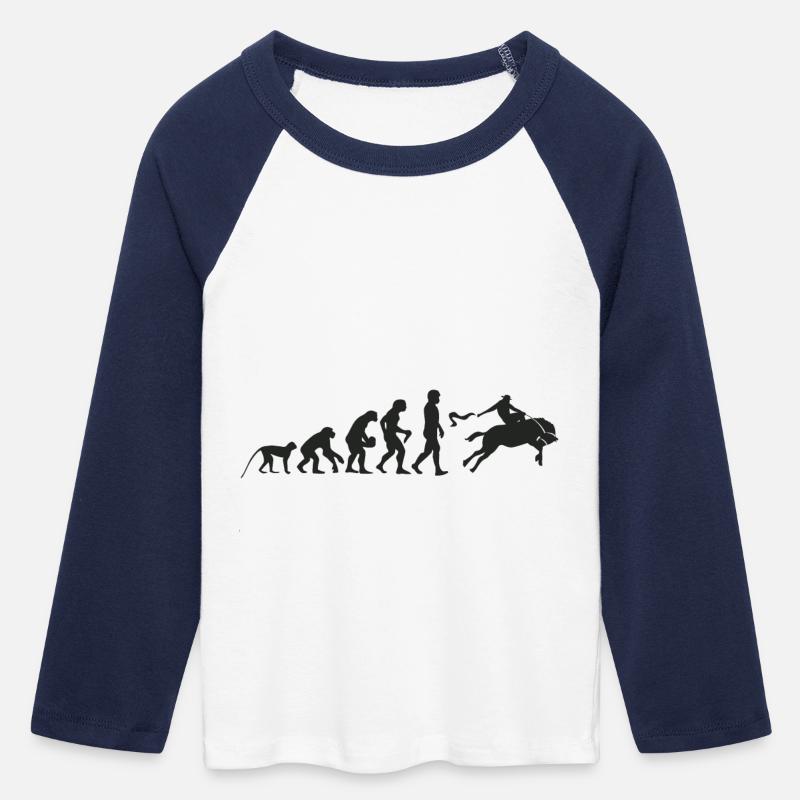 Evolution Rodeo - Women's Cropped 3/4 Sleeve Baseball T-Shirt - white/navy 
