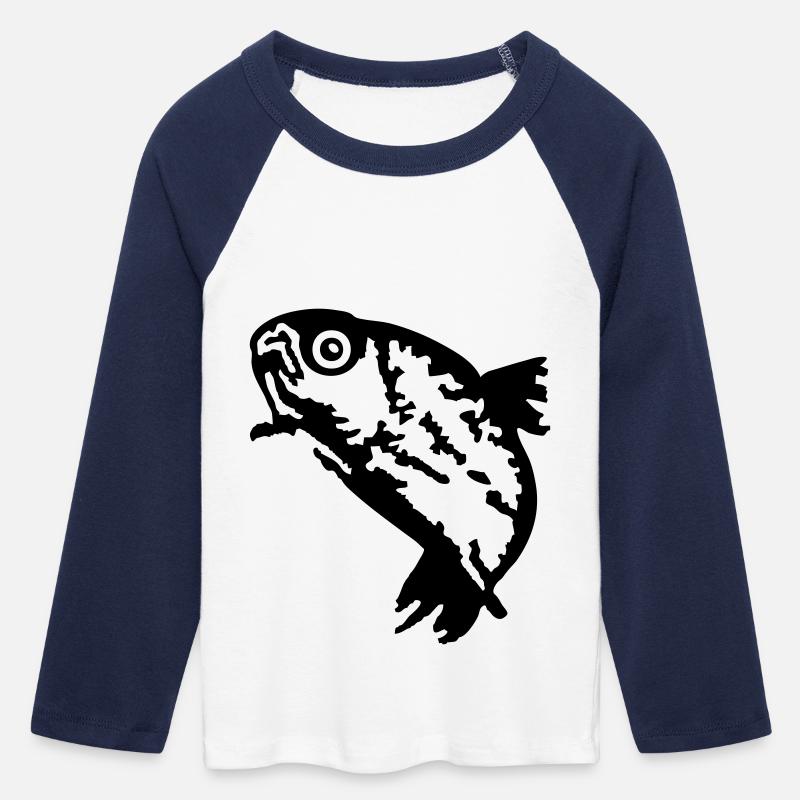 Trota / Trout (1c) - shirt da Baseball Corta con Maniche a 3/4 da donna - bianco/navy 