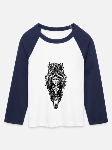 Red Hood - Frauen Cropped Baseball T-Shirt 3/4 Arm - Weiß/Navy
