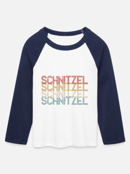 Schnitzel Geschenk - Frauen Cropped Baseball T-Shirt 3/4 Arm - Weiß/Navy