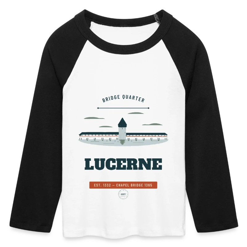 Abzeichen Lucerne auf women's cropped 3/4 sleeve baseball t-shirt