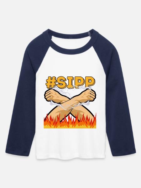 #SIPP - Frauen Cropped Baseball T-Shirt 3/4 Arm - Weiß/Navy