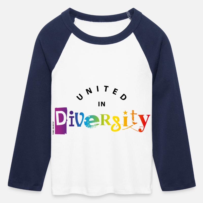 diversity / diversity 2 - Women's Cropped 3/4 Sleeve Baseball T-Shirt - white/navy 