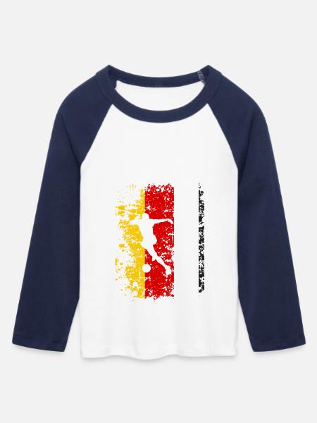 Deutschland Fussball Nationalmannschaft - Geschenk - Frauen Cropped Baseball T-Shirt 3/4 Arm - Weiß/Navy 