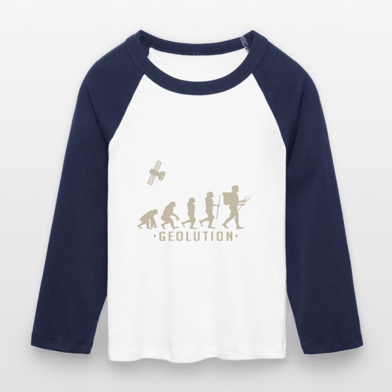 Geocaching evolution Shirt Geolution Frauen Cropped Baseball T-Shirt 3/4 Arm