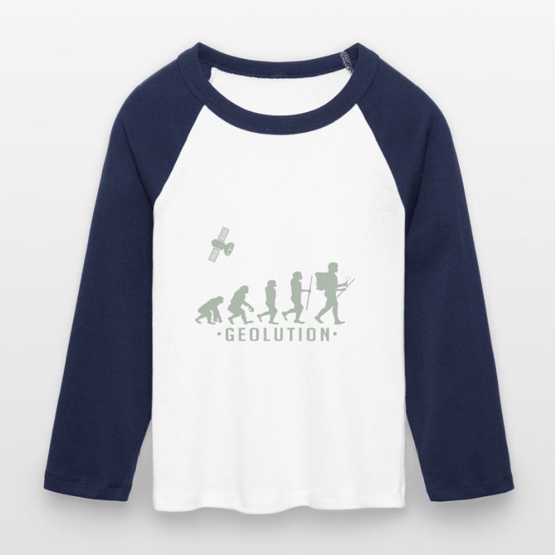 Geocaching evolution Shirt Geolution Frauen Cropped Baseball T-Shirt 3/4 Arm