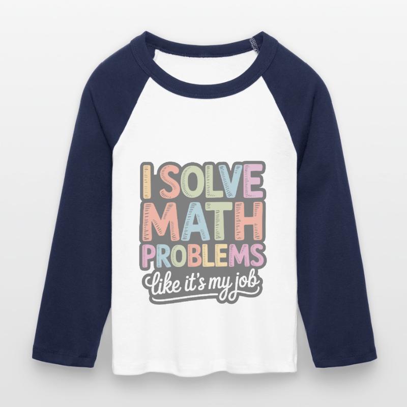 I Solve Math Problems Like a Pro Women's Cropped 3/4 Sleeve Baseball T-Shirt