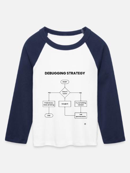 Debugging-Strategie-Flussdiagramm – Funktioniert es Geschenk - Frauen Cropped Baseball T-Shirt 3/4 Arm - Weiß/Navy