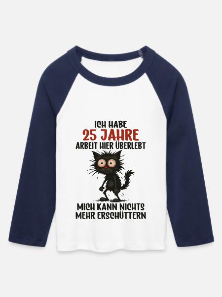 25 Jähriges Firmenjubiläum Dienstjubiläum Arbeit - Frauen Cropped Baseball T-Shirt 3/4 Arm - Weiß/Navy