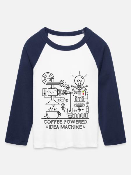 Coffee powered - black - Frauen Cropped Baseball T-Shirt 3/4 Arm - Weiß/Navy 