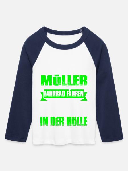 MÜLLER - Hölle - Frauen Cropped Baseball T-Shirt 3/4 Arm - Weiß/Navy