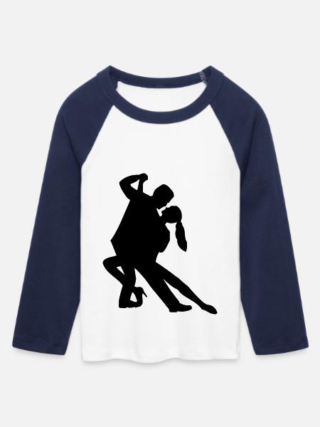 Tango - Frauen Cropped Baseball T-Shirt 3/4 Arm - Weiß/Navy
