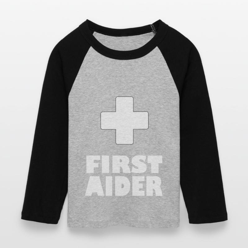 first aider Women's Cropped 3/4 Sleeve Baseball T-Shirt