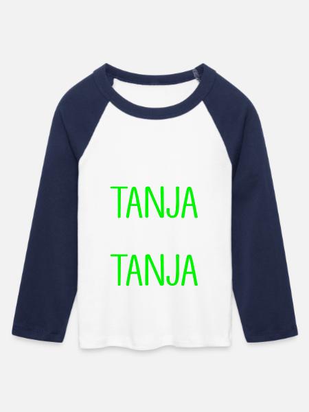 TANJA die Echte - Frauen Cropped Baseball T-Shirt 3/4 Arm - Weiß/Navy