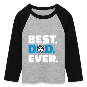 Husky - Frauen Cropped Baseball T-Shirt 3/4 Arm - Grau meliert/Schwarz - Vorne - Maraike (178cm)