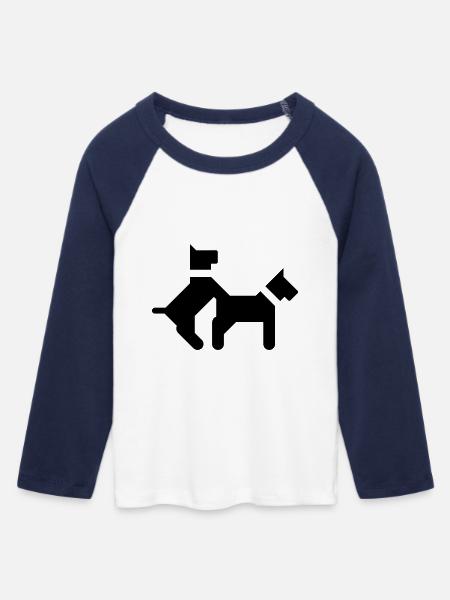 Fickende Hunde - Frauen Cropped Baseball T-Shirt 3/4 Arm - Weiß/Navy