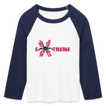 skydiver extreme - T-shirt Crop Top de Baseball Manches 3/4 Femme - blanc/marine  - Devant - Maraike (178cm)