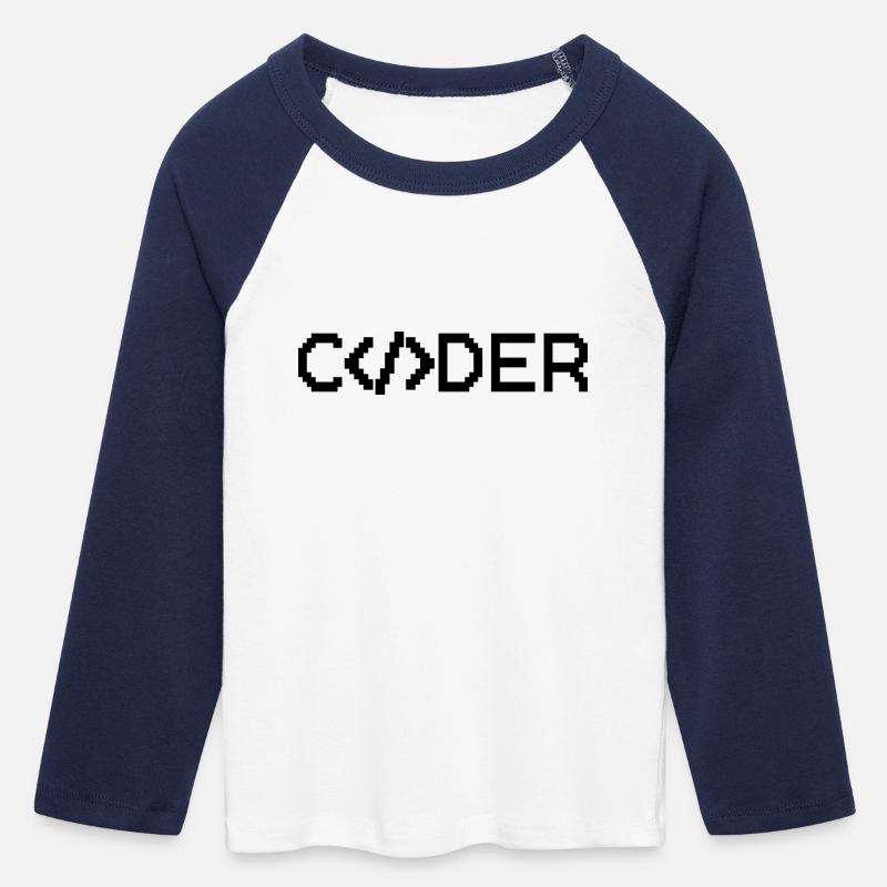 Coder - Women's Cropped 3/4 Sleeve Baseball T-Shirt - white/navy 
