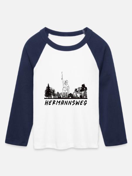 Hermannsweg - Frauen Cropped Baseball T-Shirt 3/4 Arm - Weiß/Navy 
