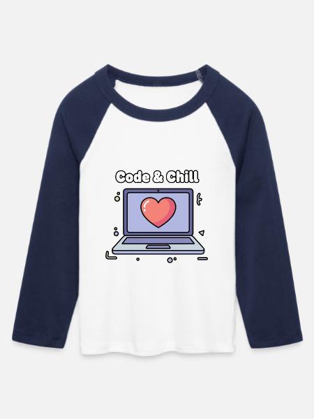 Code & Chill Herz Laptop - Frauen Cropped Baseball T-Shirt 3/4 Arm - Weiß/Navy