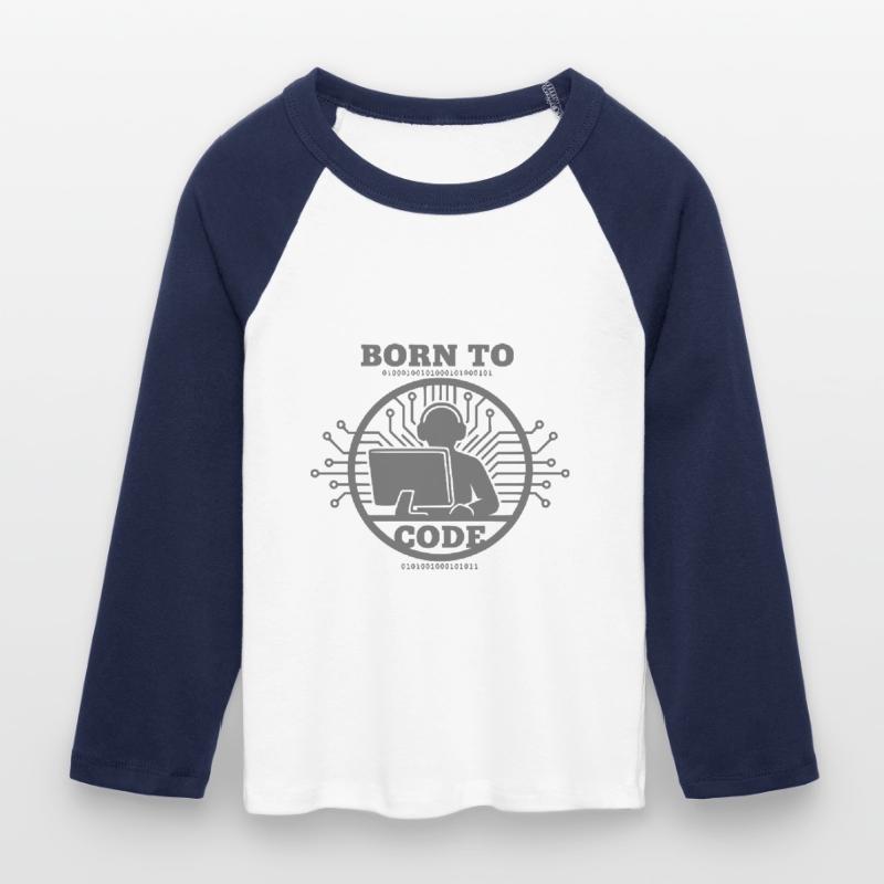 Programmierer, der zum Programmieren geboren wurde Programmierer Frauen Cropped Baseball T-Shirt 3/4 Arm