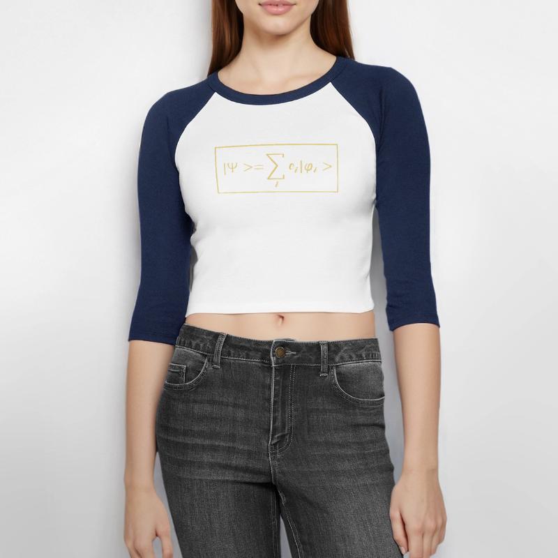 Quantum Physics Quantum Physics Quantum Leap Women's Cropped 3/4 Sleeve Baseball T-Shirt