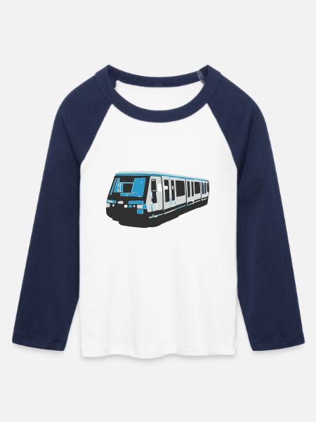 Pariser Metro MP89 - Frauen Cropped Baseball T-Shirt 3/4 Arm - Weiß/Navy