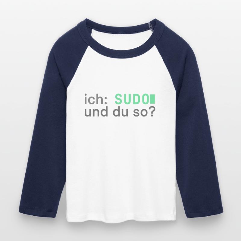 ich: SUDO und du so? Linux Programmierer - dunkel Frauen Cropped Baseball T-Shirt 3/4 Arm