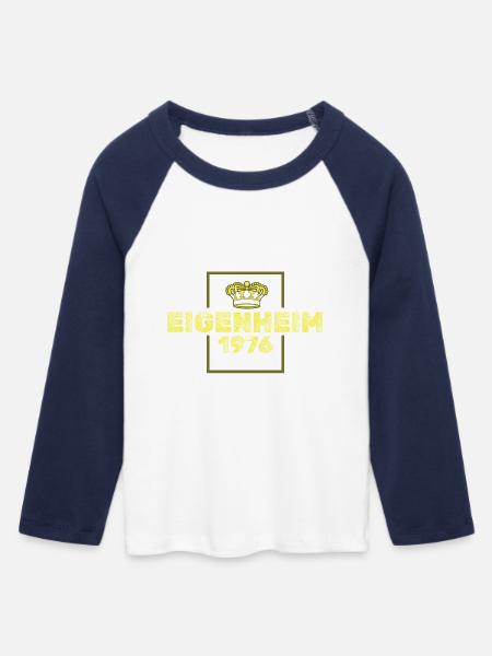 1976 - Frauen Cropped Baseball T-Shirt 3/4 Arm - Weiß/Navy