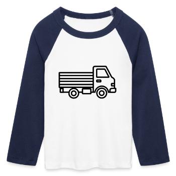 camion - T-shirt Crop Top de Baseball Manches 3/4 Femme - blanc/marine  - Devant - Maraike (178cm)