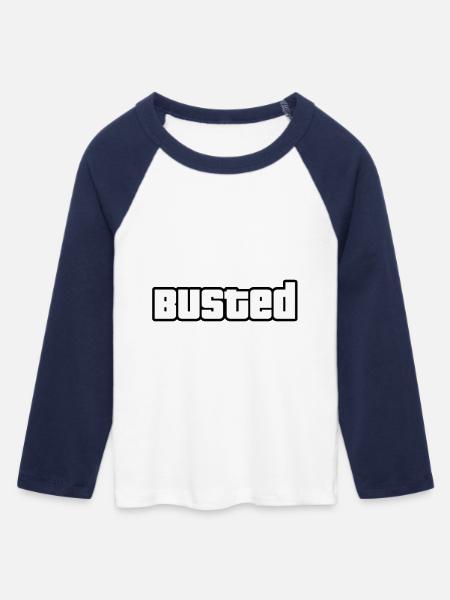 Busted - - Frauen Cropped Baseball T-Shirt 3/4 Arm - Weiß/Navy