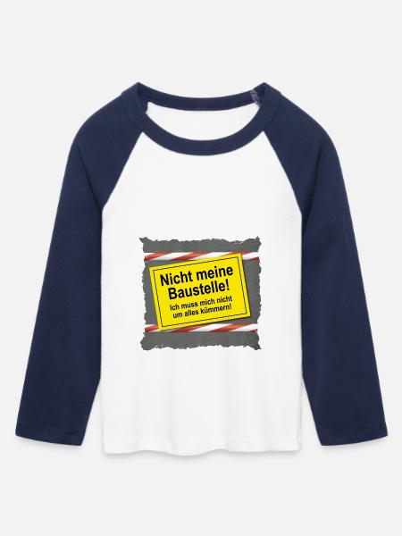 Nicht meine Baustelle - Frauen Cropped Baseball T-Shirt 3/4 Arm - Weiß/Navy