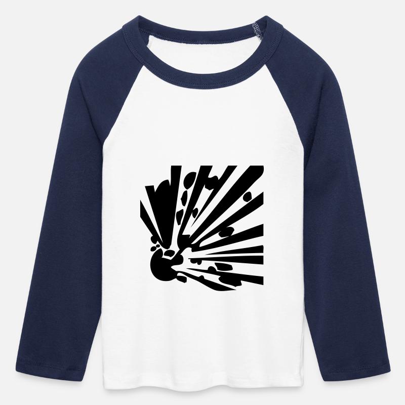 Explosive - Women's Cropped 3/4 Sleeve Baseball T-Shirt - white/navy 
