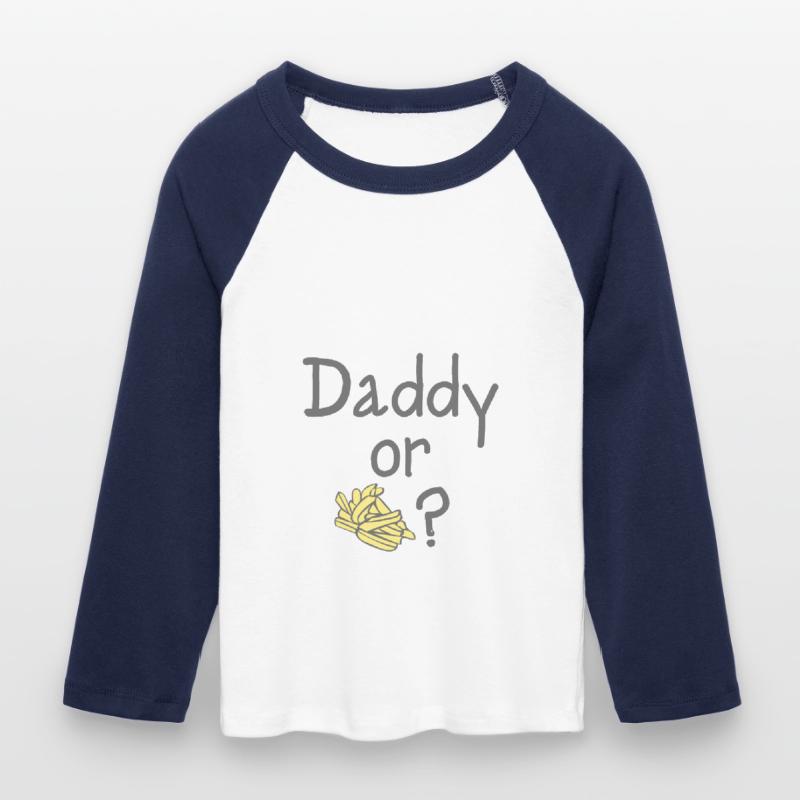 Daddy oder Chips? Frauen Cropped Baseball T-Shirt 3/4 Arm