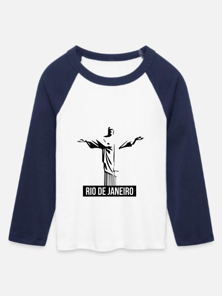 Rio De Janeiro - Frauen Cropped Baseball T-Shirt 3/4 Arm - Weiß/Navy