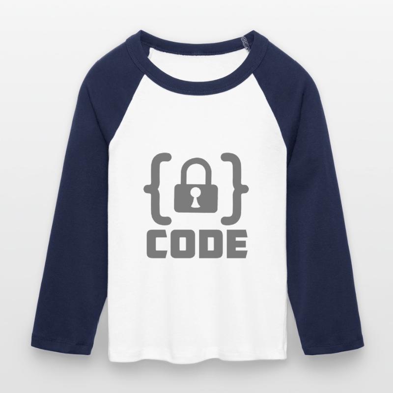 Code avec programmateur de verrouillage T-shirt Crop Top de Baseball Manches 3/4 Femme