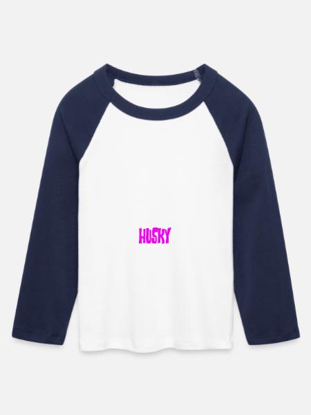 HUSKY - Glitzer - Frauen Cropped Baseball T-Shirt 3/4 Arm - Weiß/Navy