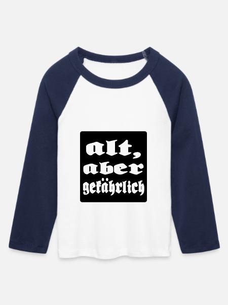 alt aber gefaehrlich - Frauen Cropped Baseball T-Shirt 3/4 Arm - Weiß/Navy