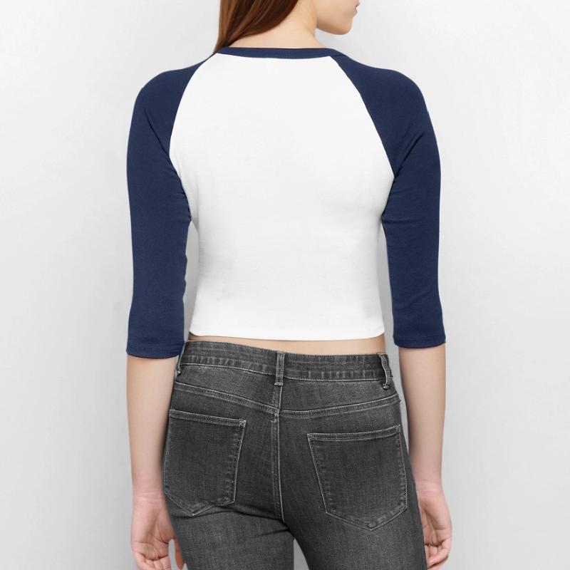 Mädchen oder Junge Frauen Cropped Baseball T-Shirt 3/4 Arm