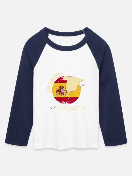 San Sebastian - Frauen Cropped Baseball T-Shirt 3/4 Arm - Weiß/Navy