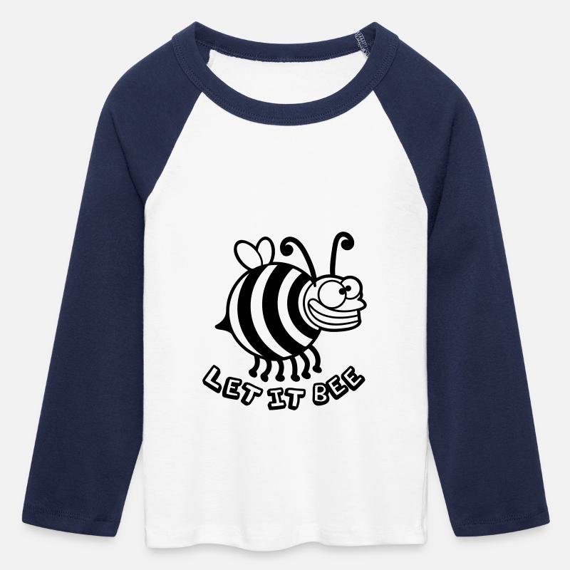 Thick crazy bee let it bee - Women's Cropped 3/4 Sleeve Baseball T-Shirt - white/navy 