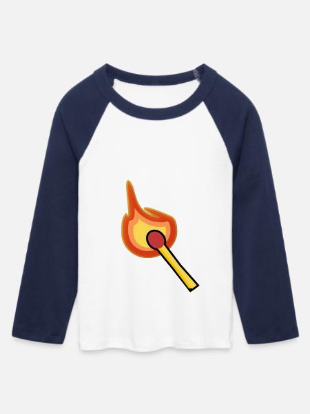 Streichholz - Frauen Cropped Baseball T-Shirt 3/4 Arm - Weiß/Navy