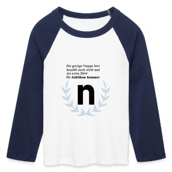 Jubilee N - T-shirt Crop Top de Baseball Manches 3/4 Femme - blanc/marine  - Devant - Maraike (178cm)