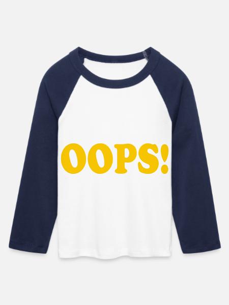 Oops - Frauen Cropped Baseball T-Shirt 3/4 Arm - Weiß/Navy 