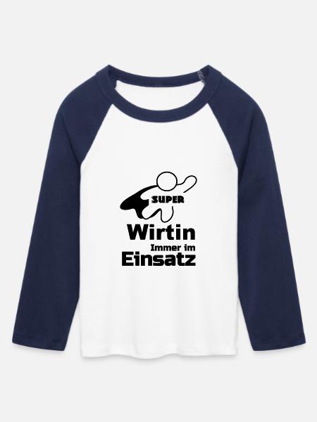 Super Wirtin Geschenk - Frauen Cropped Baseball T-Shirt 3/4 Arm - Weiß/Navy