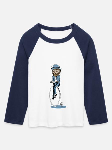 Hochrad - Frauen Cropped Baseball T-Shirt 3/4 Arm - Weiß/Navy 